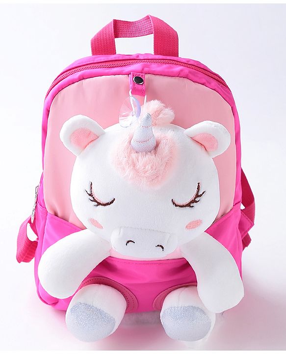 Babyhug Unicorn Soft Toy Backpack - Fuchsia