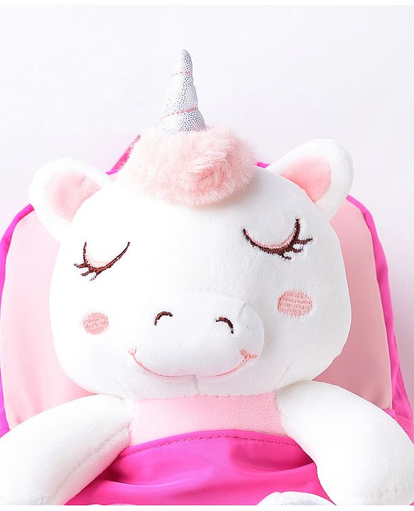 Babyhug Unicorn Soft Toy Backpack - Fuchsia