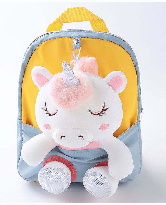 Babyhug Unicorn Soft Toy Backpack - Yellow