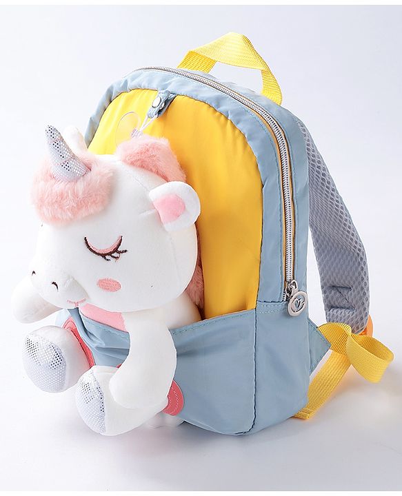 Babyhug Unicorn Soft Toy Backpack - Yellow