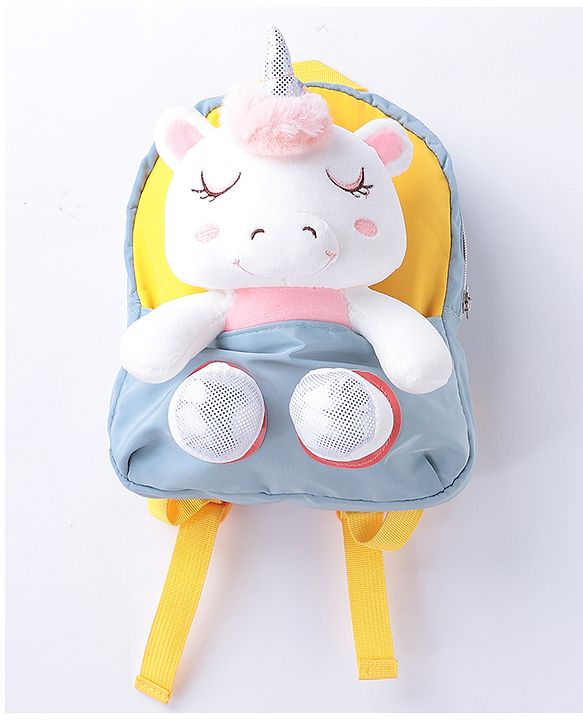 Babyhug Unicorn Soft Toy Backpack - Yellow