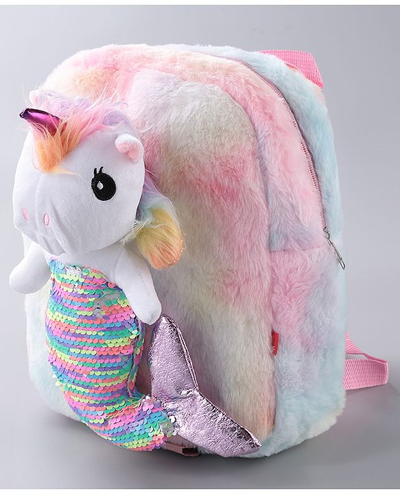 Babyhug Unicorn Fashion Backpack Free Size White- 13 Inches