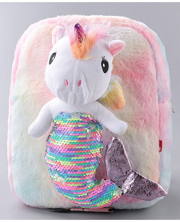 Babyhug Unicorn Fashion Backpack Free Size White- 13 Inches