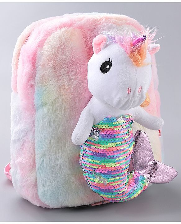 Babyhug Unicorn Fashion Backpack Free Size White- 13 Inches
