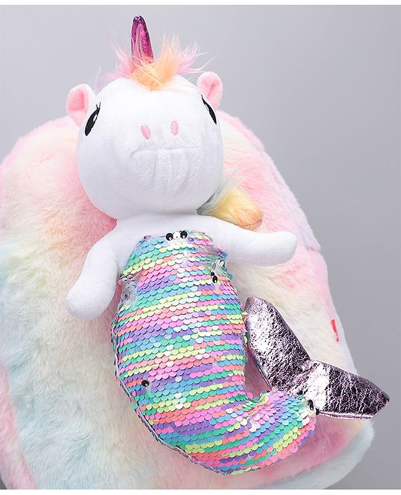 Babyhug Unicorn Fashion Backpack Free Size White- 13 Inches
