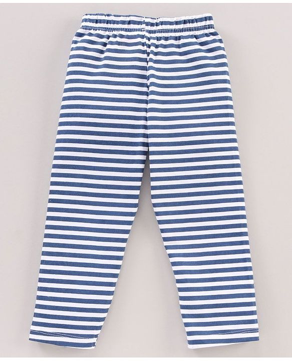 Babyhug Cotton Knit Short Sleeves Night Suit Owl Print - Navy