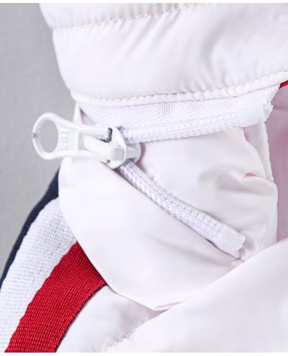 Babyhug Woven Full Sleeves Padded Jacket with Hood Solid Colour - White