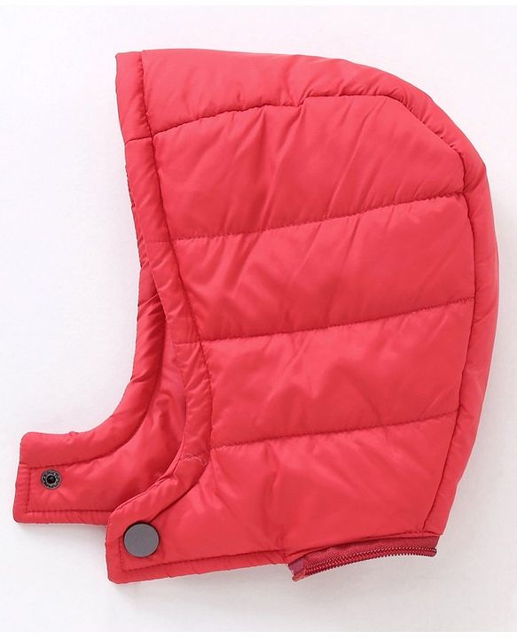 Babyhug Full Sleeves Color Block Hooded Padded Jacket - Blue Red