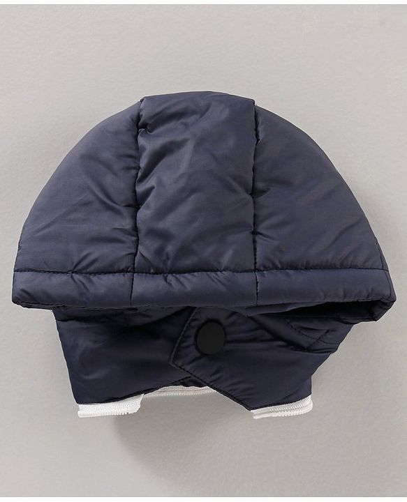 Babyhug Full Sleeves Hooded Fashion Heavy Winter Color Blocked Jacket - Blue