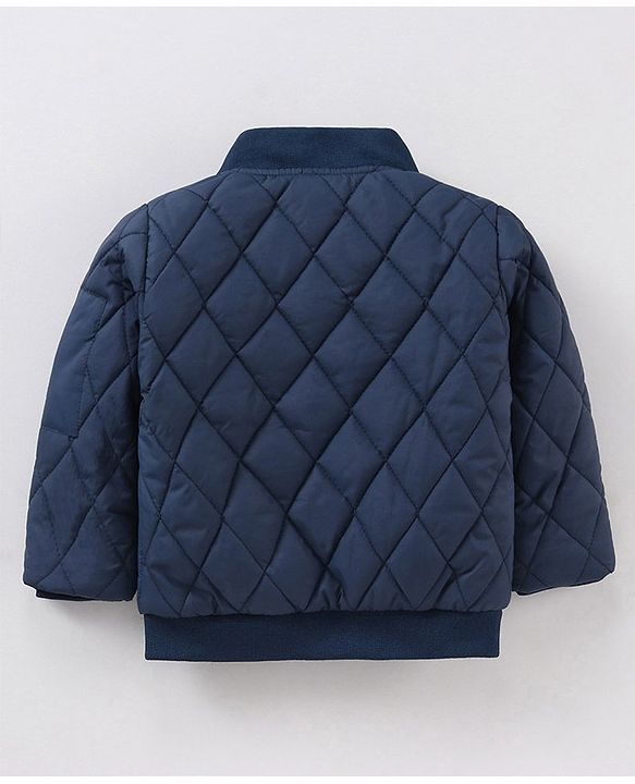 Babyhug Full Sleeves Padded Jacket Solid Colour - Navy