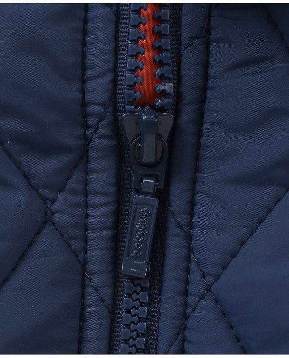 Babyhug Full Sleeves Padded Jacket Solid Colour - Navy