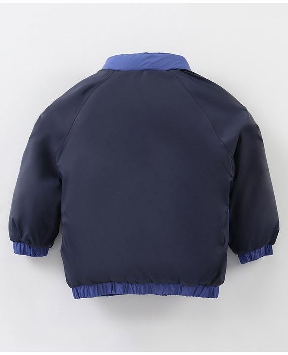 Babyhug Full Sleeves Color Block Jacket- Blue