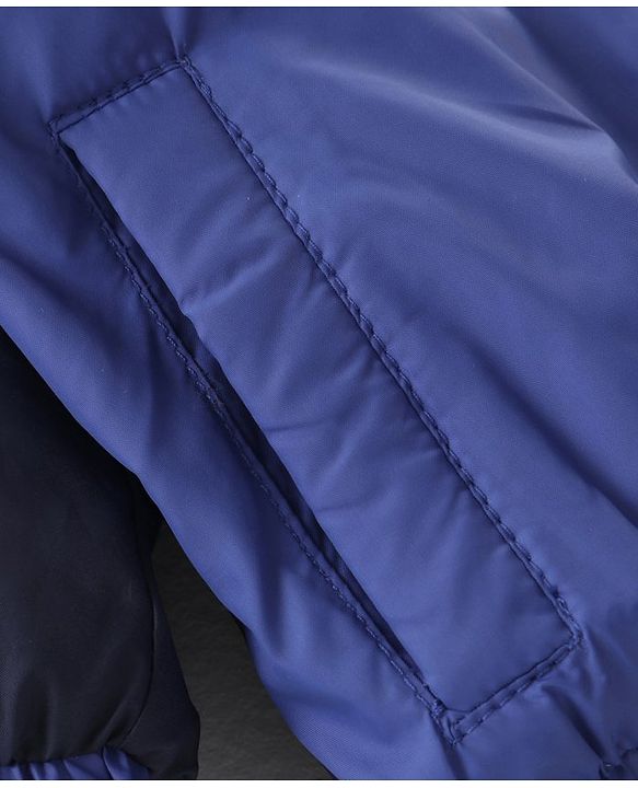 Babyhug Full Sleeves Color Block Jacket- Blue
