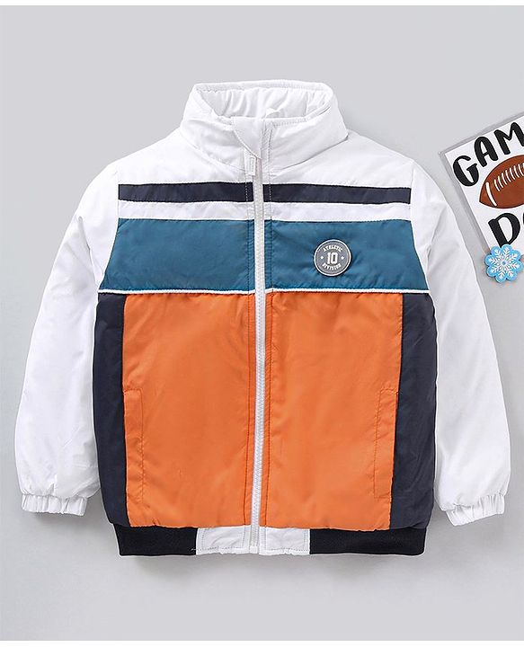 Babyhug Full Sleeves Jacket Color Block Design- Multicolour
