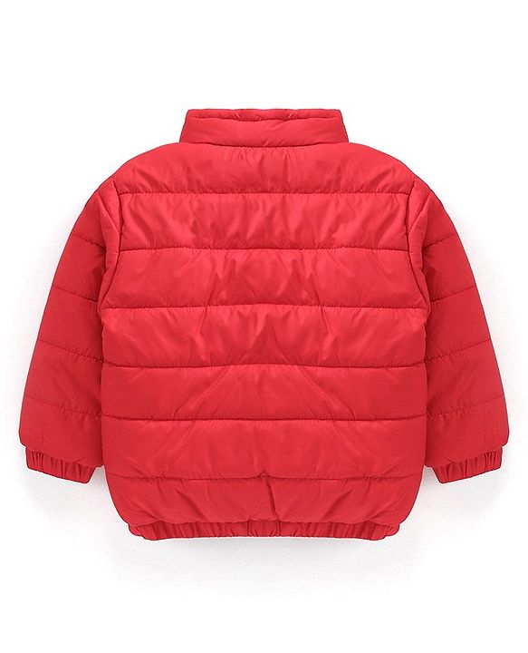 Babyhug Full Sleeves Padded Reversible Jacket Solid Colour - Red and Blue