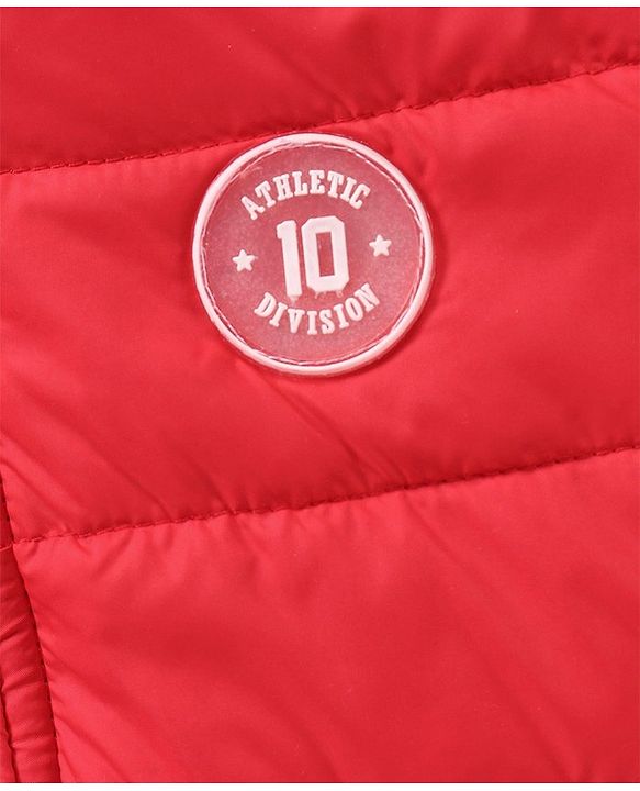 Babyhug Full Sleeves Padded Reversible Jacket Solid Colour - Red and Blue