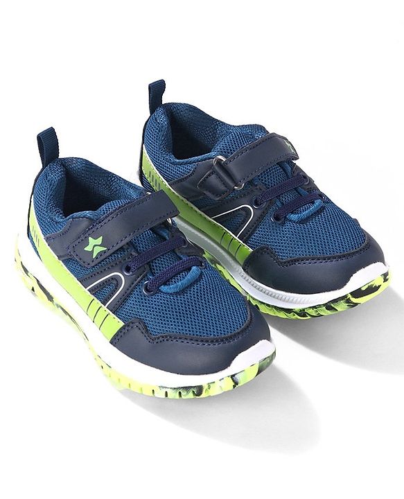 Cute Walk by Babyhug Color Block Sports Shoes with Velcro Closure - Blue