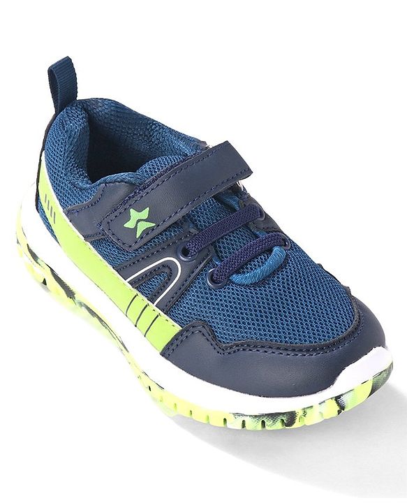 Cute Walk by Babyhug Color Block Sports Shoes with Velcro Closure - Blue
