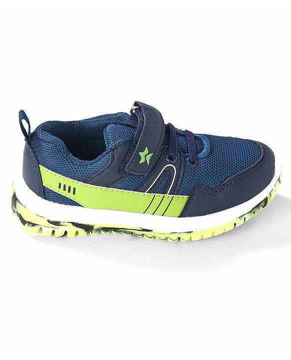 Cute Walk by Babyhug Color Block Sports Shoes with Velcro Closure - Blue