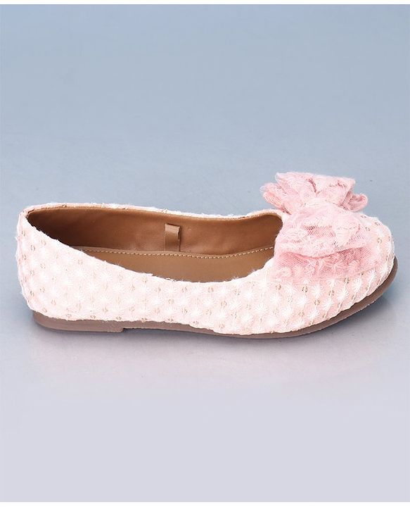 Pine Kids Belly Shoes Bow Applique - Pink