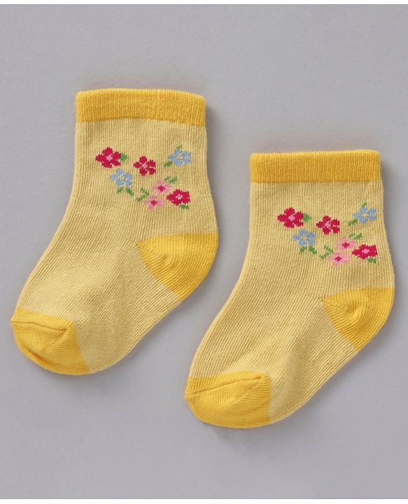 Cute Walk by Babyhug Ankle Length Antibacterial Socks Pack Of 3 - Multicolur