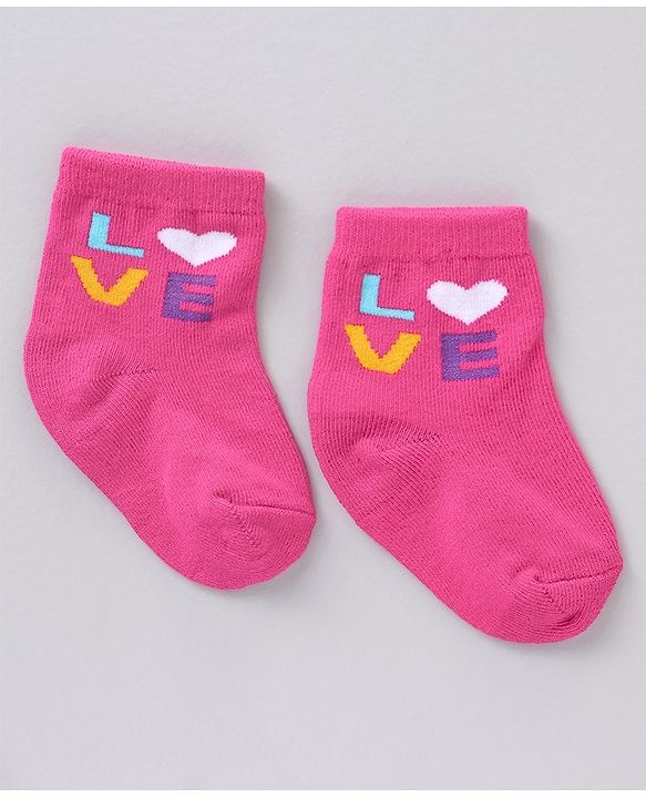 Cute Walk by Babyhug Cotton Knit Regular Length Antibacterial Socks Multiple Designs Pack Of 5 - Multicolour