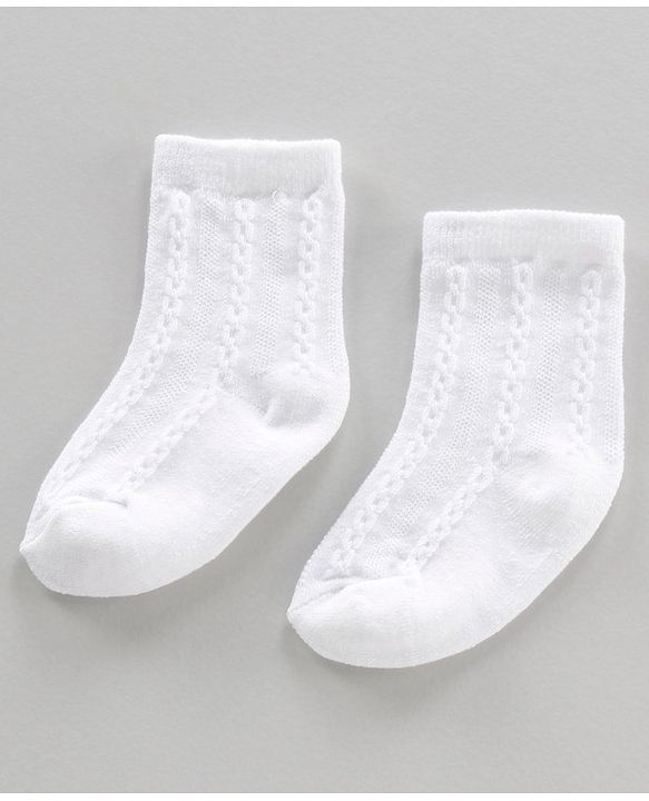 Cutewalk by Babyhug Ankle Length Anti-bacterial Cotton Blend Knit Socks Design Pack of 3 - Multicolour