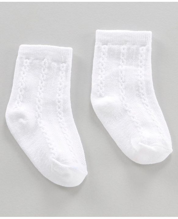 Cutewalk by Babyhug Ankle Length Anti-bacterial Cotton Blend Knit Socks Design Pack of 3 - Multicolour