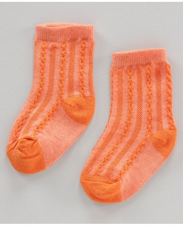Cutewalk by Babyhug Ankle Length Anti-bacterial Cotton Blend Knit Socks Design Pack of 3 - Multicolour