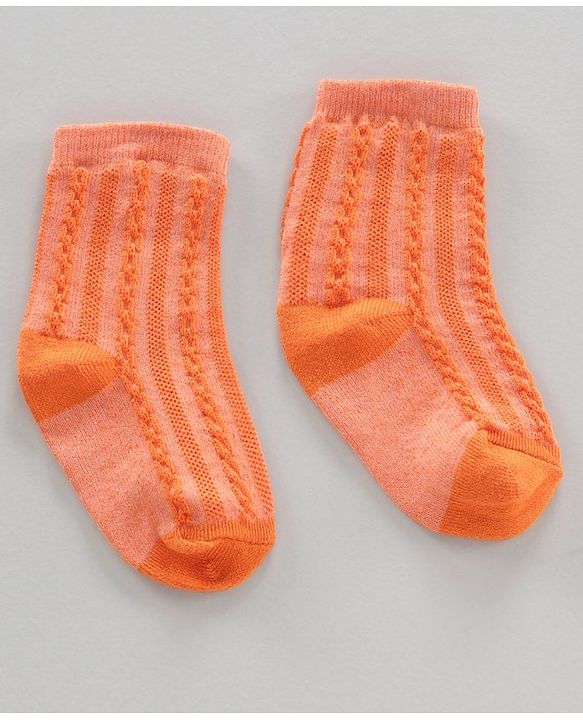 Cutewalk by Babyhug Ankle Length Anti-bacterial Cotton Blend Knit Socks Design Pack of 3 - Multicolour