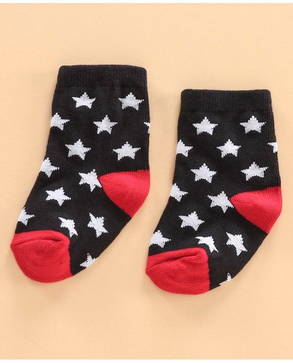 Cutewalk by Babyhug Ankle Length Anti-bacterial Cotton Blend Knit Socks Design Pack of 3 - Multicolour