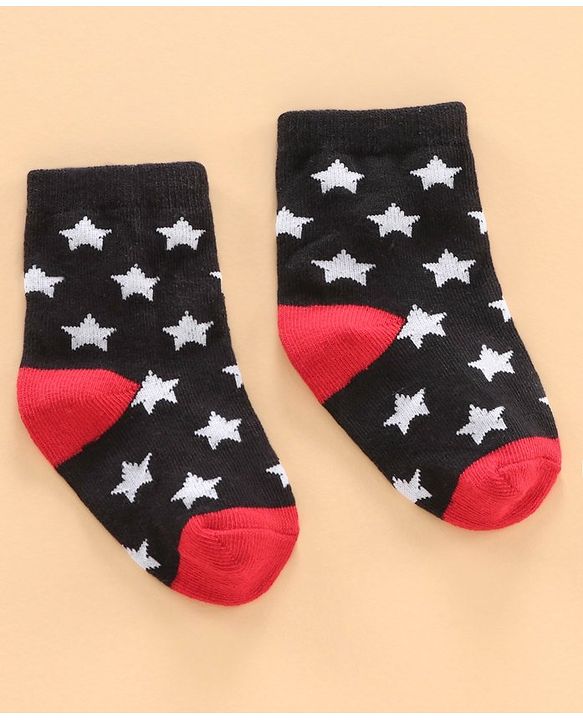 Cutewalk by Babyhug Ankle Length Anti-bacterial Cotton Blend Knit Socks Design Pack of 3 - Multicolour