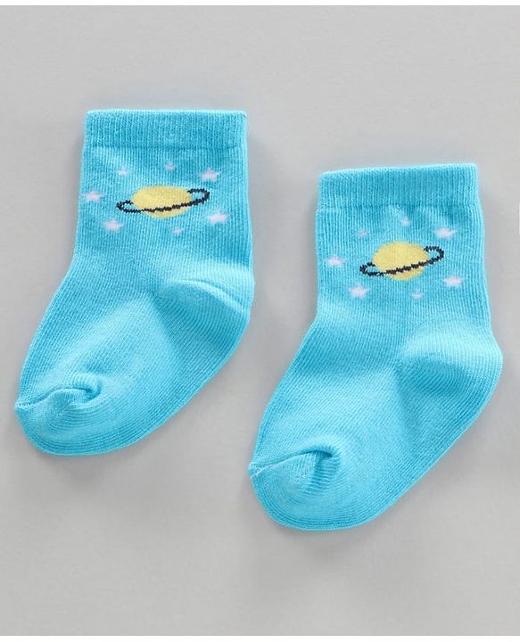 Cutewalk by Babyhug Ankle Length Anti-bacterial Cotton Blend Knit Socks Design Pack of 3 - Multicolour