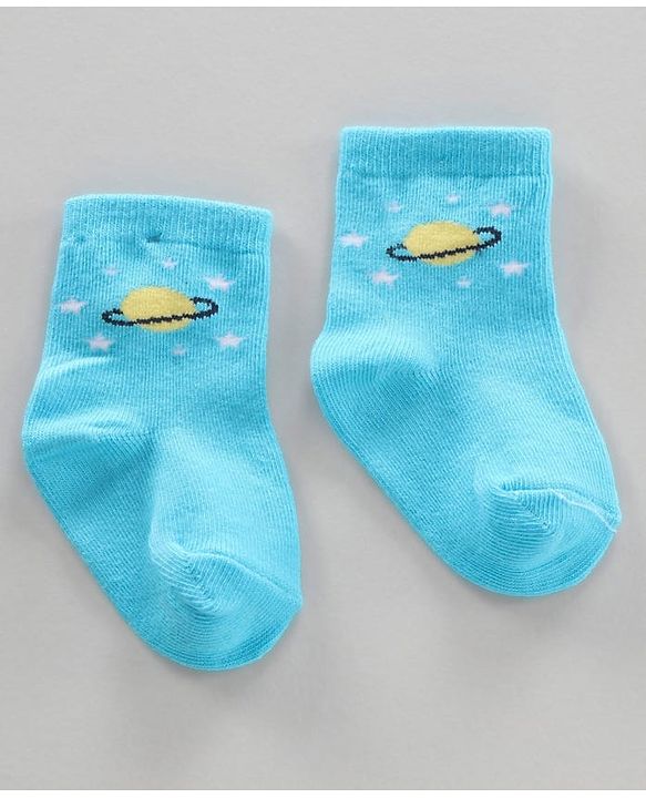 Cutewalk by Babyhug Ankle Length Anti-bacterial Cotton Blend Knit Socks Design Pack of 3 - Multicolour