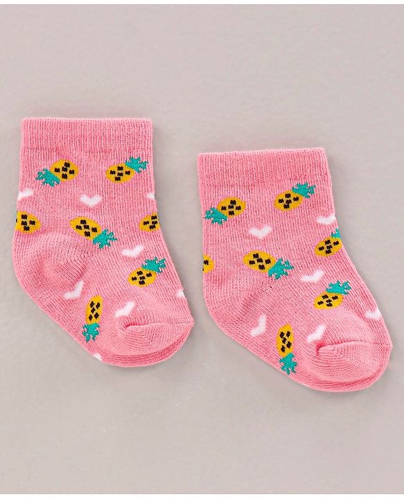 Cute Walk by Babyhug Ankle Length Antibacterial Socks Printed Pack Of 3 - Multicolour