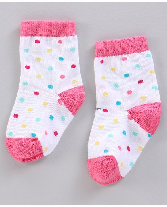 Cutewalk by Babyhug Ankle Length Anti-bacterial Cotton Knit Blend Socks Unicorn Print and Striped Pack of 5 - Multicolour