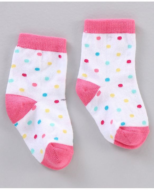 Cutewalk by Babyhug Ankle Length Anti-bacterial Cotton Knit Blend Socks Unicorn Print and Striped Pack of 5 - Multicolour