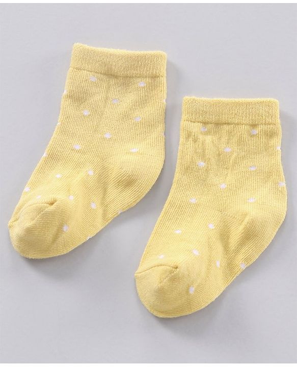 Cutewalk By Babyhug Anti Bacterial Ankle Length Floral Print Socks Pack Of 3 - Yellow