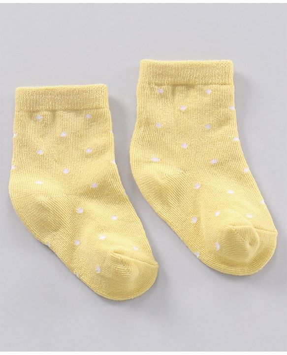 Cutewalk By Babyhug Anti Bacterial Ankle Length Floral Print Socks Pack Of 3 - Yellow