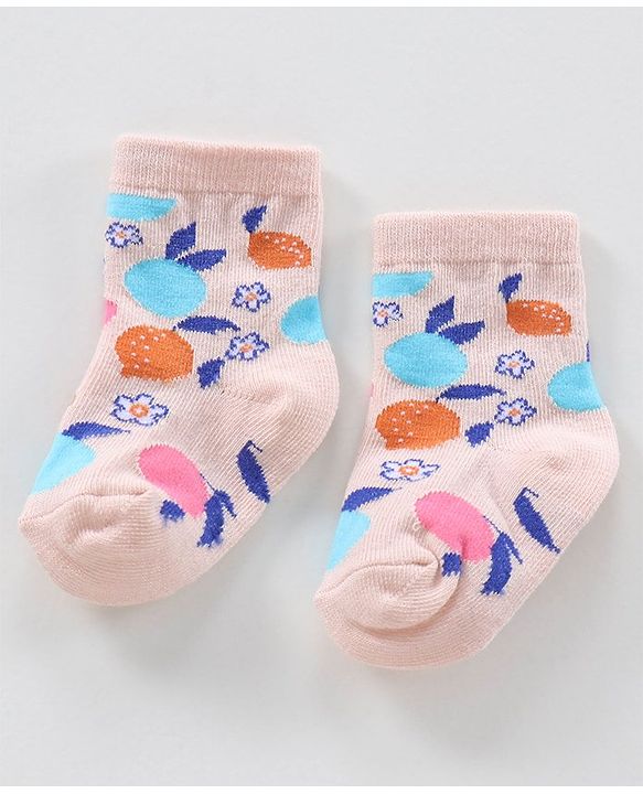 Cute Walk by Babyhug Ankle Length Anti-Bacterial Socks Multi Pattern Pack Of 3 - Multicolor
