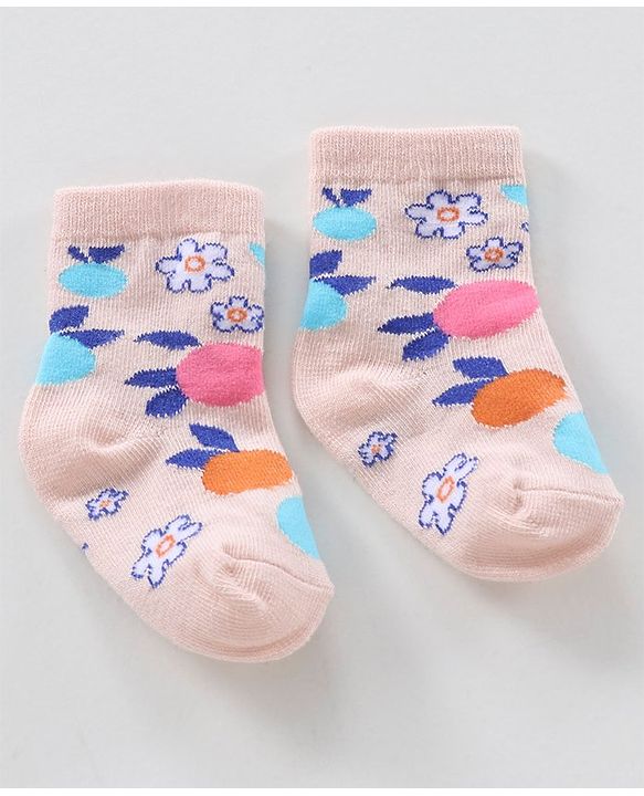 Cute Walk by Babyhug Ankle Length Anti-Bacterial Socks Multi Pattern Pack Of 3 - Multicolor