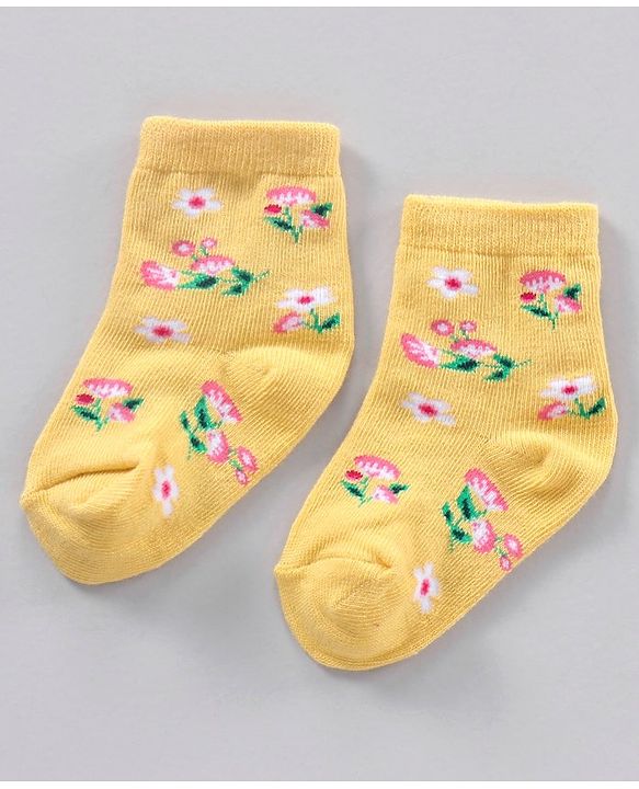 Cute Walk by Babyhug Ankle Length Anti-Bacterial Socks Multi Pattern Pack Of 3 - Multicolor