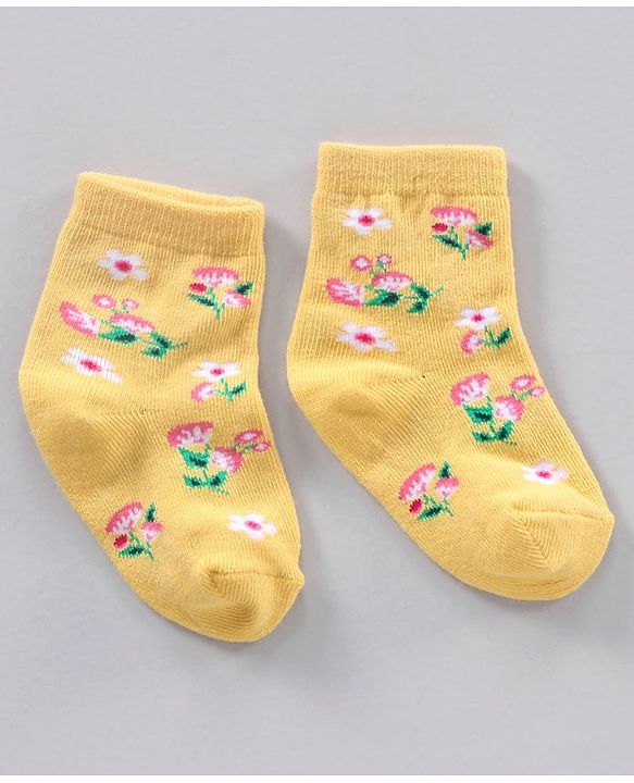 Cute Walk by Babyhug Ankle Length Anti-Bacterial Socks Multi Pattern Pack Of 3 - Multicolor