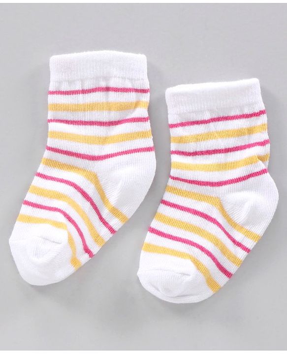 Cute Walk by Babyhug Ankle Length Anti-Bacterial Socks Multi Pattern Pack Of 3 - Multicolor