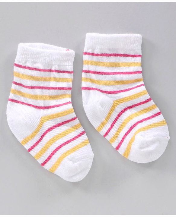 Cute Walk by Babyhug Ankle Length Anti-Bacterial Socks Multi Pattern Pack Of 3 - Multicolor