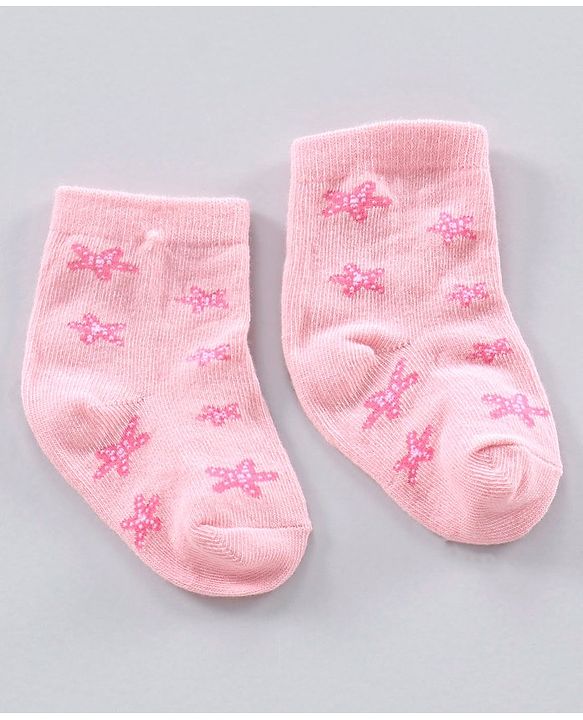 Cutewalk By Babyhug Anti Bacterial Ankle Length Polka Dot Socks Pack Of 3 - Pink Blue