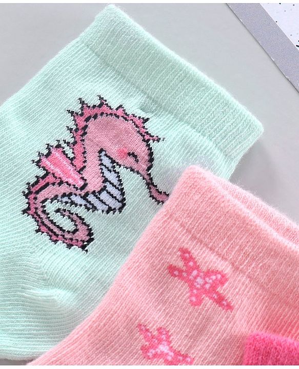 Cutewalk By Babyhug Anti Bacterial Ankle Length Polka Dot Socks Pack Of 3 - Pink Blue