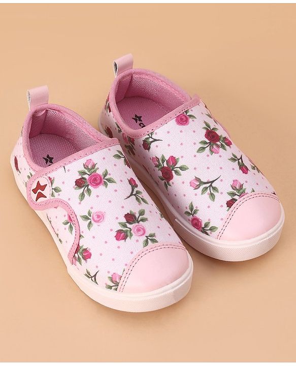 Cute Walk by Babyhug Casual Shoes Floral Print - Light Pink
