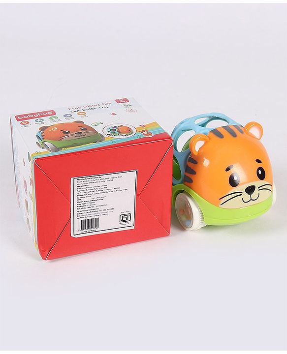 Babyhug Premium Hippo Free Wheel Car Cum Green Rattle Toy| Fun, Flexible, and Soothing Rattle Toy for Kids|Gifting Toy| Child Safe Material| Improves Motor Skills| Early Development Toys for 3+ Years| Non-Toxic| BIS Certified