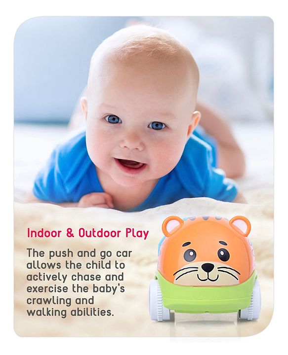Babyhug Premium Hippo Free Wheel Car Cum Green Rattle Toy| Fun, Flexible, and Soothing Rattle Toy for Kids|Gifting Toy| Child Safe Material| Improves Motor Skills| Early Development Toys for 3+ Years| Non-Toxic| BIS Certified